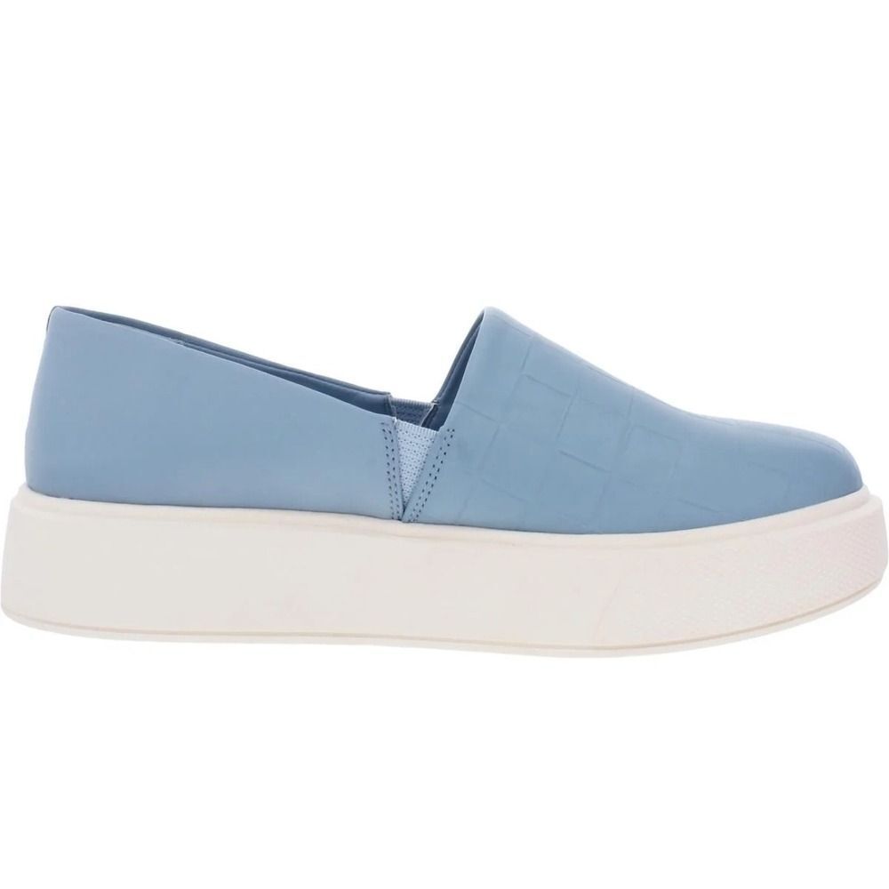 Vince Camuto Slip On Sneakers Platform Leather Casual Blue Shoes Size 7